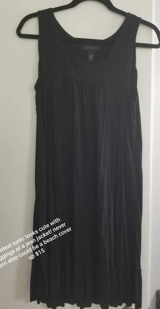 Black square neck dress/tunic (context) never worn